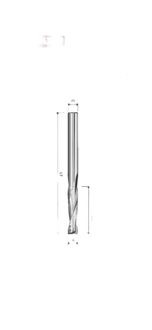 Fresa elicoidale Z2 negativa a finire per legno