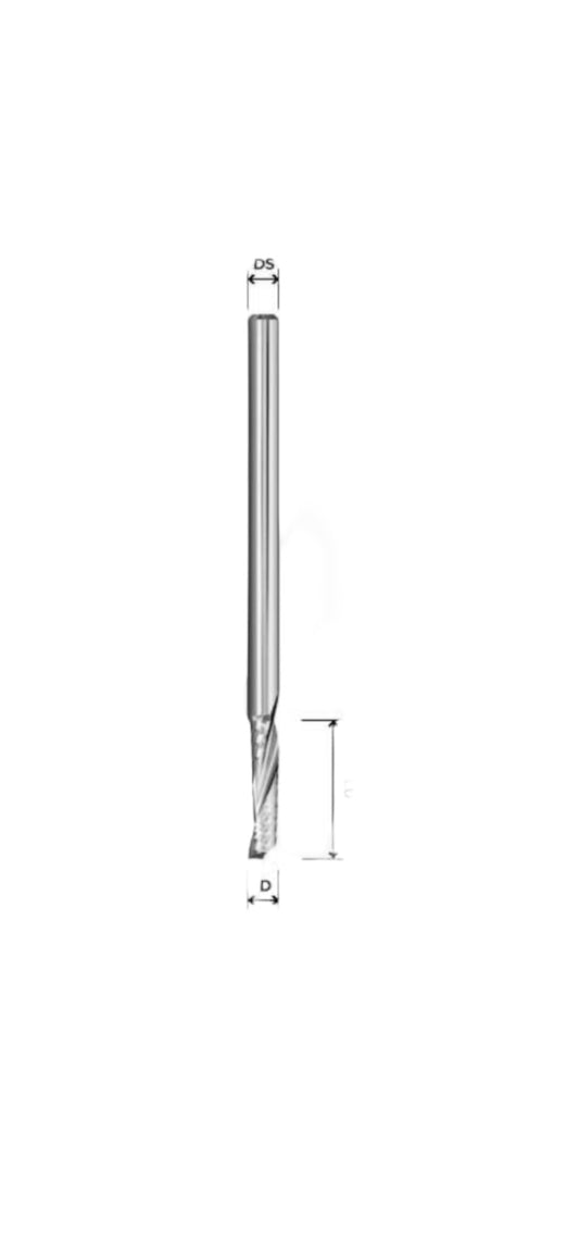 Fresa elicoidale Z1 a finire NEGATIVA per legno