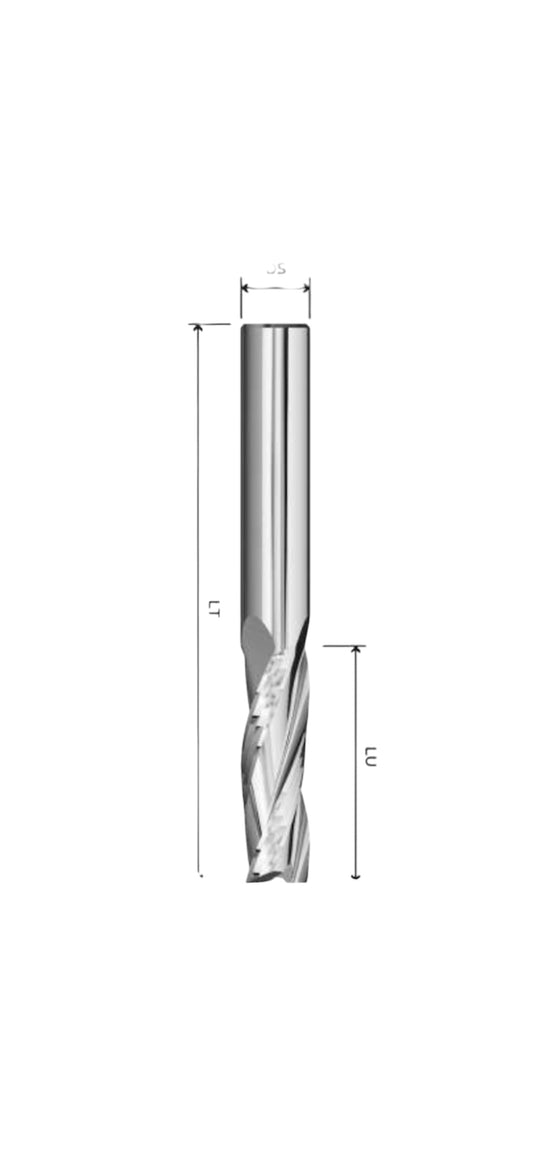 Fresa elicoidale Z3 Negativa a finire per legno