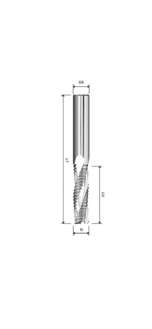 Fresa elicoidale Z3 RT 2,00 Negativa per legno