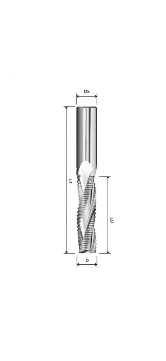 Fresa elicoidale Z3 RT 2,50 Negativa per legno